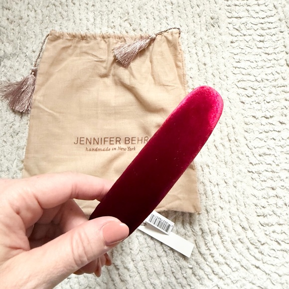 Jennifer Behr Tori Headband in Ruby Velvet main image 6
